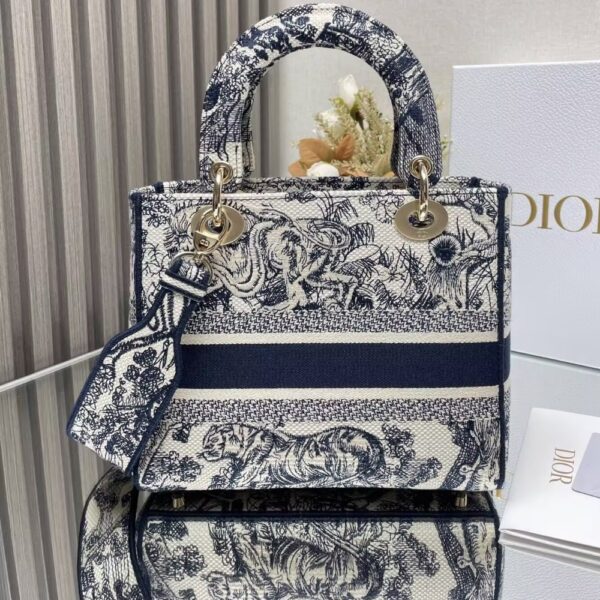 DIOR-Tiger Embroidered Princess Diana Bag#2112