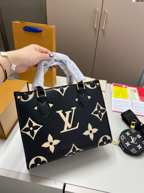LV-onthego  bb Black & White Tote Bag #2242