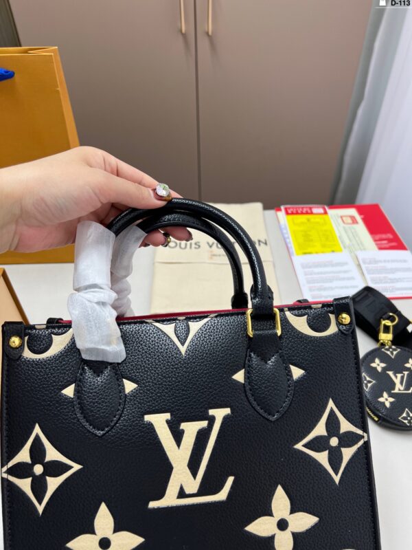 LV-onthego  bb Black & White Tote Bag #2242