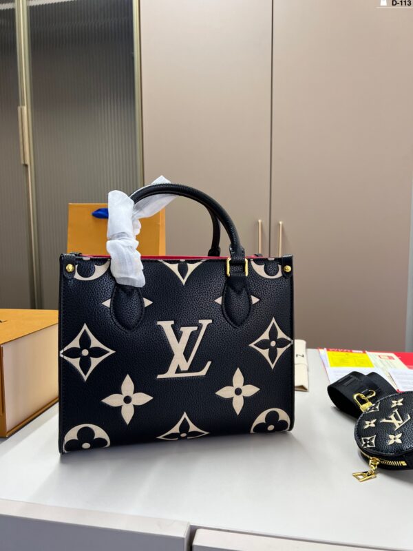 LV-onthego  bb Black & White Tote Bag #2242