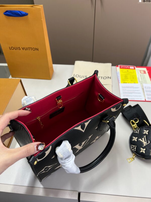 LV-onthego  bb Black & White Tote Bag #2242