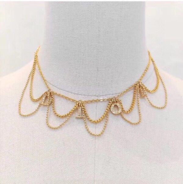 DIOR-Letter Tassel Necklace #2322