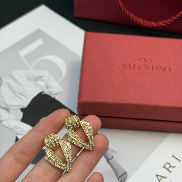 Valentino  - Full Diamond-studded Ball Earrings