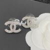 CHANEL-Full Rhinestone-studded Clear Earrings #2327