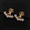 GUCCI-Gold Flower Diamond Stud Earrings #2352