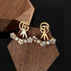 GUCCI-Gold Flower Diamond Stud Earrings # 2352