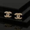 CHANEL-Pavé Diamond Stud Earrings #2354
