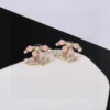 CHANEL-Pink Flower Diamond Earrings #2356
