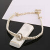 CHANEL-Oval Diamond-Embedded Double-Layer Necklace #2357