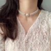 CHANEL-Oval Diamond-Embedded Double-Layer Necklace #2357