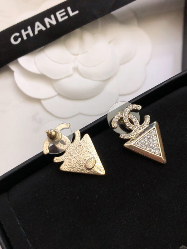 CHANEL-Triangular Stud Earrings #2360