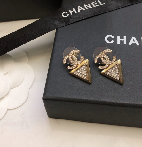 CHANEL-Triangular Stud Earrings #2360