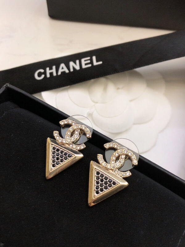 CHANEL-Triangular Stud Earrings #2360
