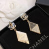 CHANEL-Triangular Black Diamond Stud Earrings # 2361