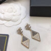 CHANEL-Triangular Black Diamond Stud Earrings # 2361