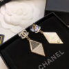 CHANEL-Triangular Black Diamond Stud Earrings # 2361