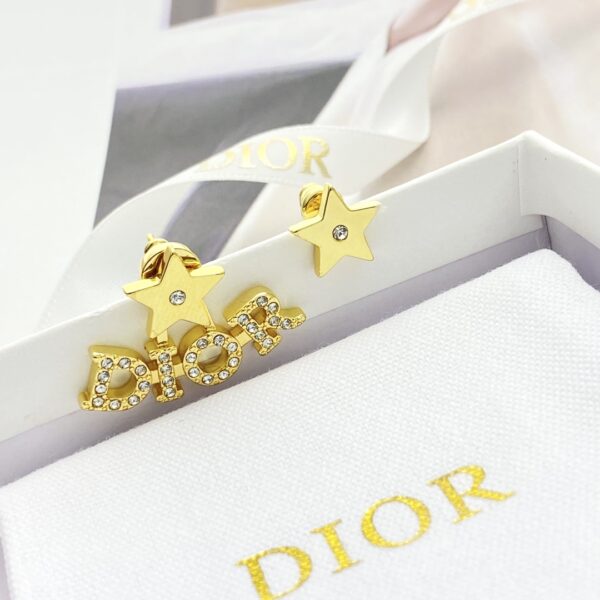 DIOR-Asymmetric Star and Letter Stud Earrings #2362