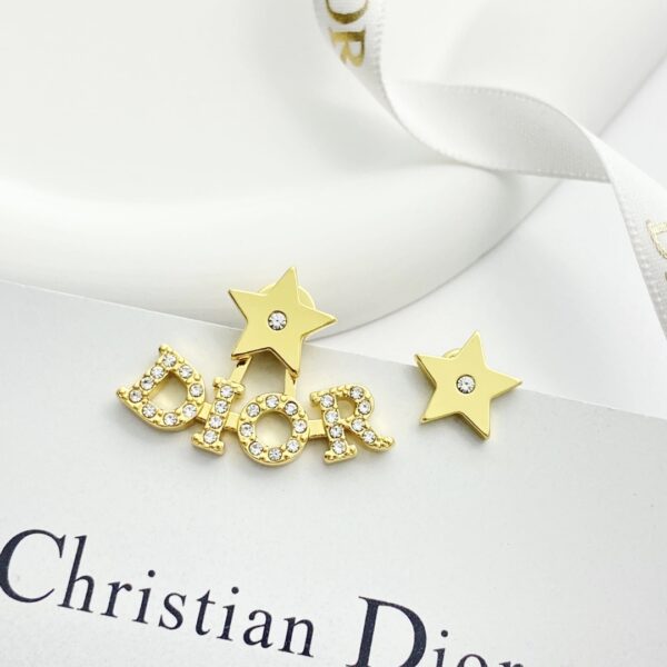DIOR-Asymmetric Star and Letter Stud Earrings #2362