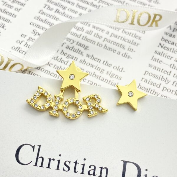DIOR-Asymmetric Star and Letter Stud Earrings #2362