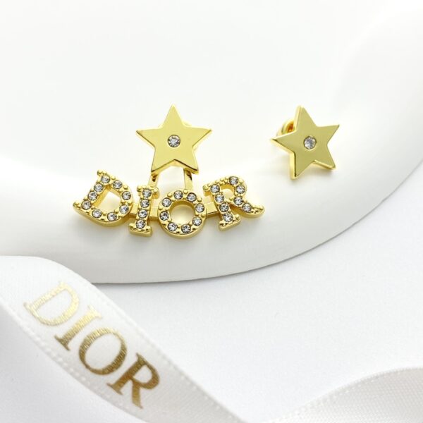DIOR-Asymmetric Star and Letter Stud Earrings #2362
