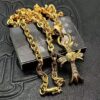 Chrome  Hearts-Gold Diamond Necklace #2372