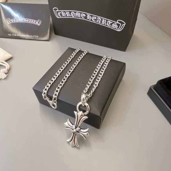 Chrome Hearts -Silver Cross Necklace #2373