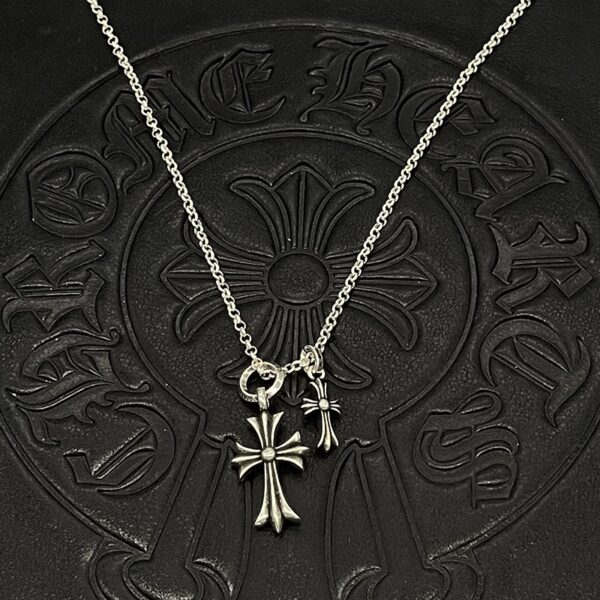 Chrome Hearts-Large and Small Double Cross Necklace #2376
