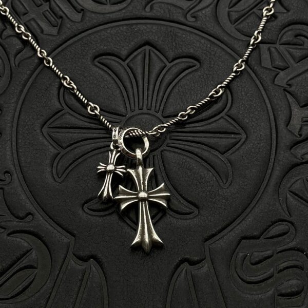 Chrome Hearts-Large and Small Double Cross Necklace #2376