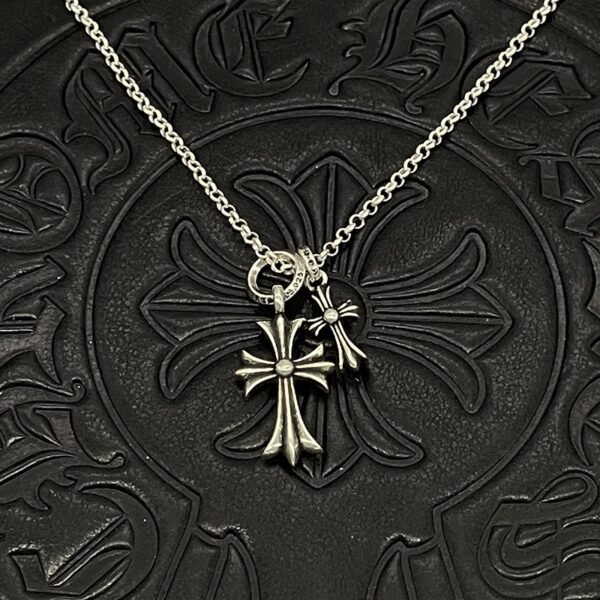 Chrome Hearts-Large and Small Double Cross Necklace #2376
