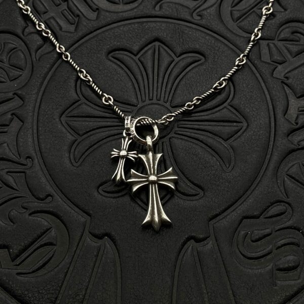 Chrome Hearts-Large and Small Double Cross Necklace #2376