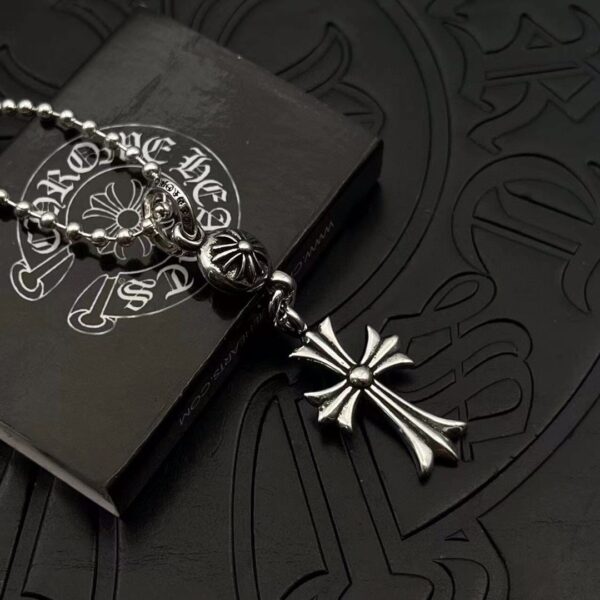 Chrome Hearts-Cross Pendant Beaded Chain Necklace #2377