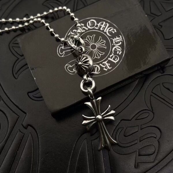 Chrome Hearts-Cross Pendant Beaded Chain Necklace #2377