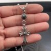 Chrome Hearts-Cross Pendant Beaded Chain Necklace #2377