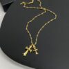 Chrome Hearts-Large & Small Dual Gold Cross Necklace #2379