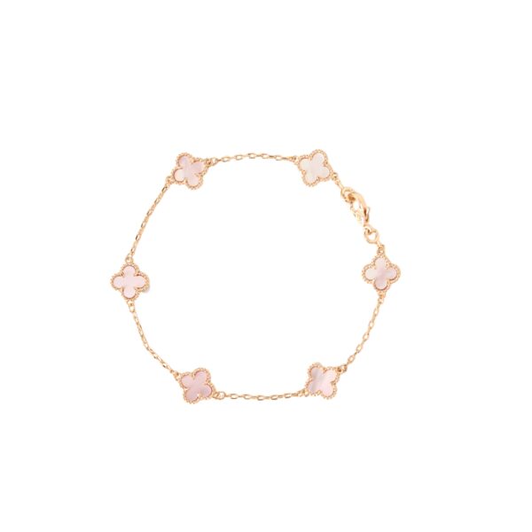 Van Cleef  Arpels -Mini Pink Shell Six-Petal Flower Bracelet #2391