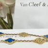 Van Cleef  Arpels #Blue Chalcedony Minimalist Diamond Bracelet  #2394