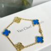 Van Cleef  Arpels #Blue Chalcedony Minimalist Diamond Bracelet  #2394