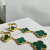Van Cleef Arpels -Three-Flower Green Stud Earrings #2397