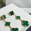 Van Cleef Arpels -Three-Flower Green Stud Earrings #2397