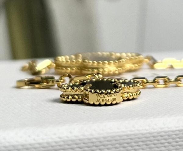 Van Cleef  Arpels -Large Five-Flower Black Onyx Bracelet#2380