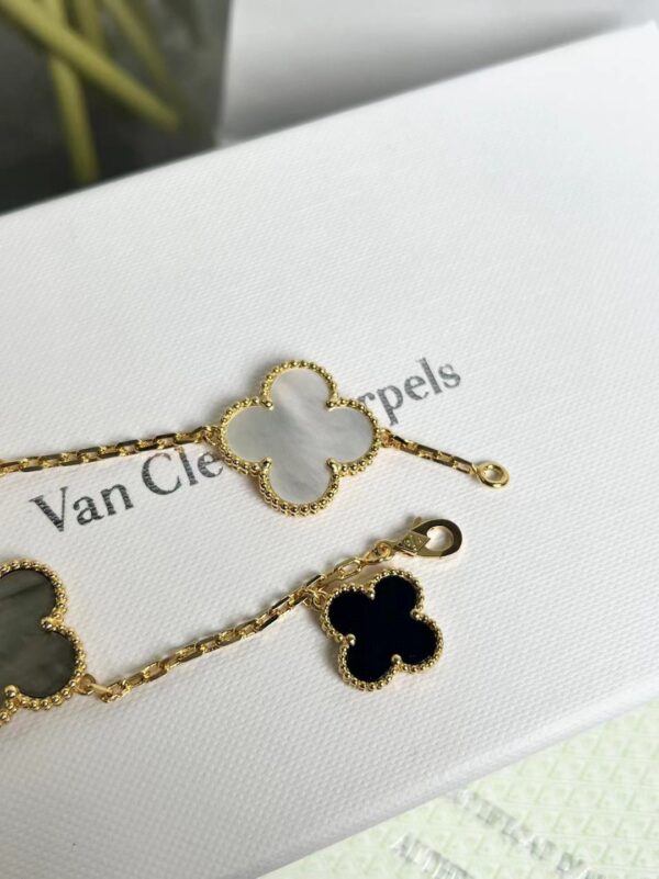 Van Cleef  Arpels -Large Five-Flower Black Onyx Bracelet#2380