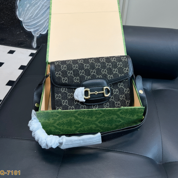 GUCCI-Denim Saddle Bag#2175