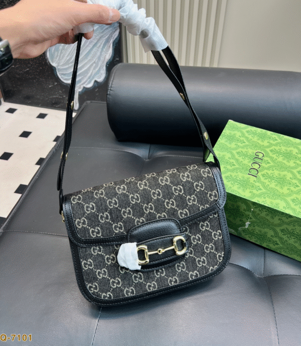 GUCCI-Denim Saddle Bag#2175