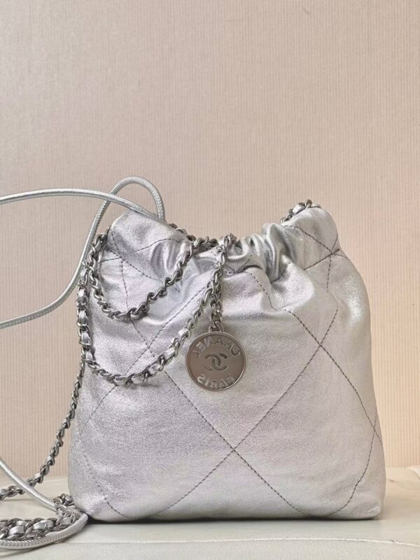 CHANEL-Sterling Silver Garbage Bag - Style Clutch#2183