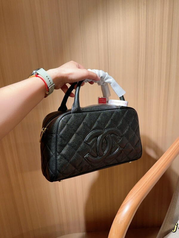 CHANEL-Caviar Leather Bowling Bag#2185