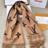 LV-brown reversible scarf#2207