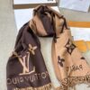 LV-brown reversible scarf#2207