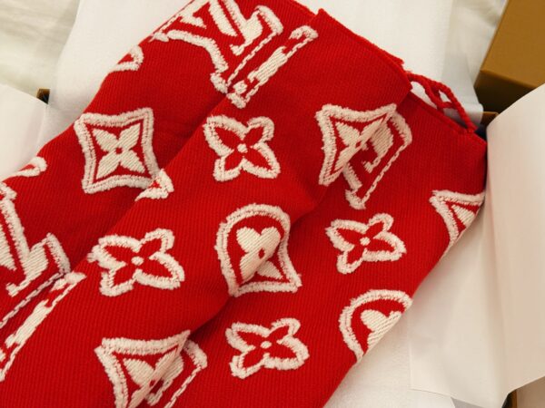 LV-red reversible scarf#2212
