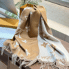 LV-Light-colored reversible two-tone scarf#2218