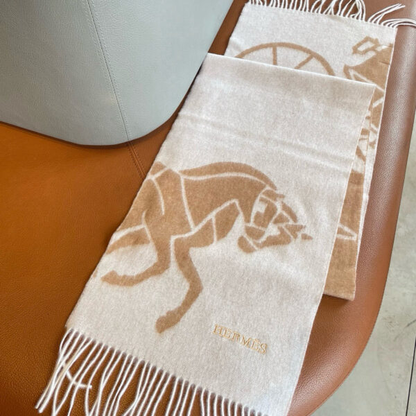 Hermes-Cashmere Jacquard Scarf #2289